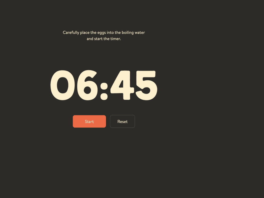 screenshot of timer