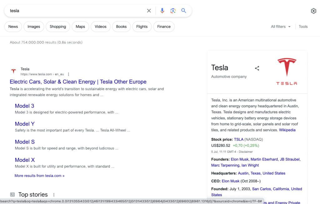 Search results on the keyword Tesla