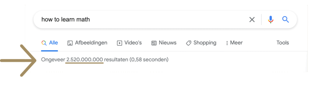Google search for how to learn math